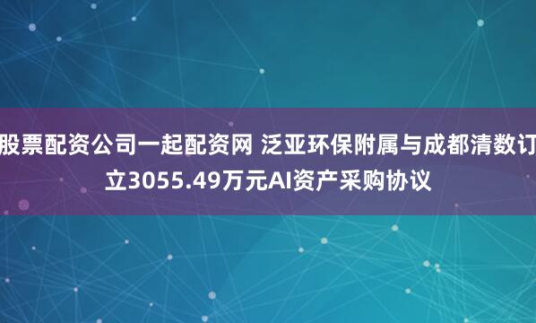 股票配资公司一起配资网 泛亚环保附属与成都清数订立3055.49万元AI资产采购协议